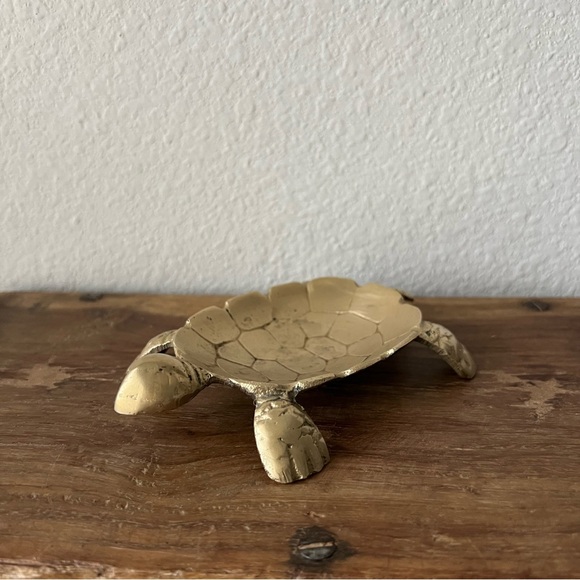Vintage Solid Brass Turtle Trinket Dish Made in Taiwan - Picture 2 of 8